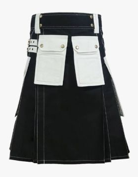BLACK & WHITE CARHARTT WORK UTILITY KILT