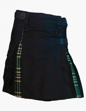 Black and Irish National Hybrid Short Kilt - Front Image