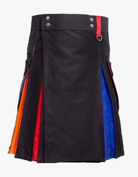 Rainbow Pride Black Hybrid Utility Kilt