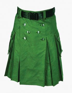 CUSTOM MADE GREEN CONTEMPORARY UTILITY KILT