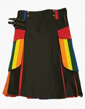 Gay Pride Hybrid Kilt- Front Image 