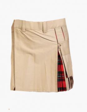 Khaki and Macgregor Tartan Women Hybrid Mini Kilt