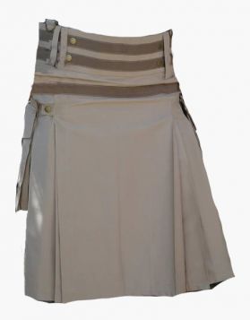 Khaki Utility Kilt with Nylon Straps