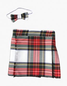 Kids Dress Stewart Tartan Kilt and Bow Tie