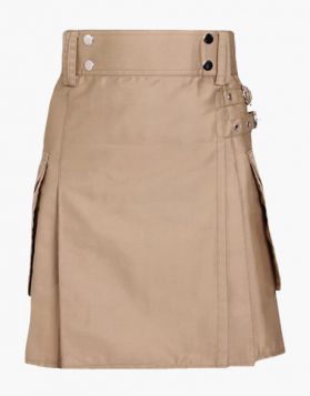 Ladies Beige Utility Kilt