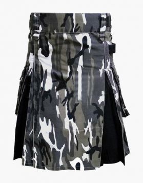 Lautreamont Urban Camo Hybrid Kilt with Leather Straps