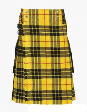 Macleod Of Lewis Tartan Utility Kilt With Leather Straps - Front Image