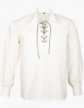  Men's Off White Jacobite Ghillie Shirt- Front Image 