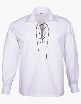 Men's White Jacobite Ghillie Shirt- Front Image