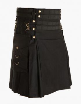 Mens Black Working Utility Kilt