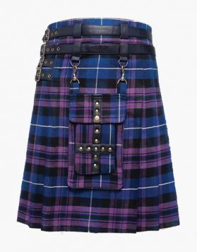  Mens Pride of Scotland Modern Tartan Utility Kilt - Front Image