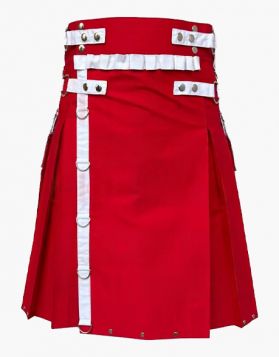 Men's Red Utility Kilt 