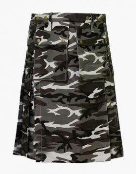 Mens Urban Camo Tactical Kilt with Large Pockets