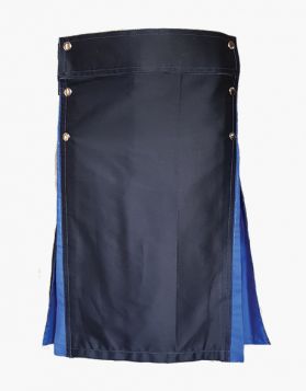 Modern Black and Blue Hybrid Utility Kilt- Front Image