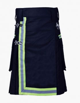 Modern Navy Blue Firefighter Kilt- Front Image