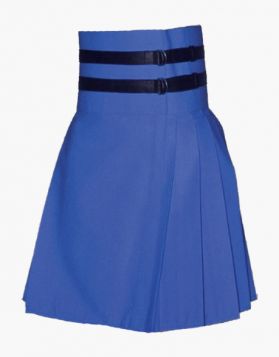 New Modern Women Navy Blue Casual Kilt - front Image 