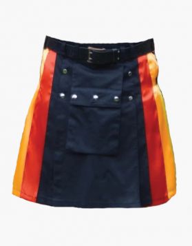 Pride Rainbow Utility Kilt with Front Pocket - Front Image 