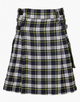 Scottish Dress Gordon Tartan Utility Kilt with Leather Straps - Front Image