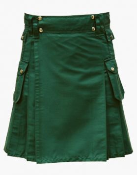 Stylish Green Utility Kilt -Front Image