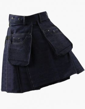 Stylish Indigo Blue Working Denim Kilt