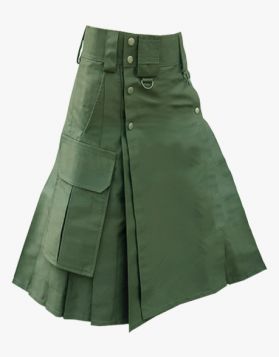 Women Modern Olive Green Tactical Utility Kilt