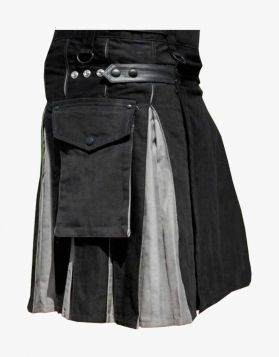 New Stylish Black and Grey Hybrid Kilt