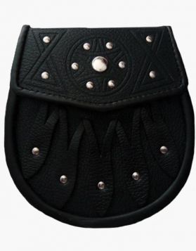 black leather sporrans