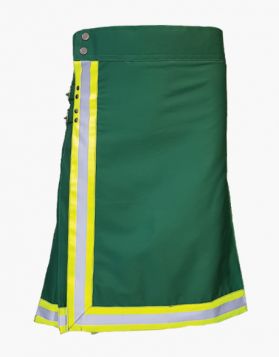 Green Firefighter Utility Kilt- Front Image 