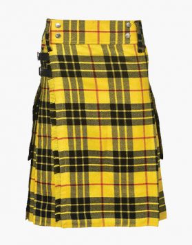 Macleod Of Lewis Tartan Utility Kilt With Leather Straps- Front Image