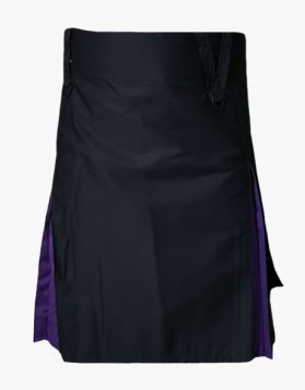 Black and Purple Hybrid Kilt- Front Image