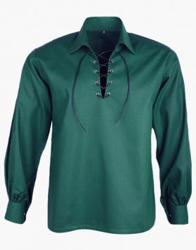 Men's Sea Green Jacobite Ghillie Kilt Shirt