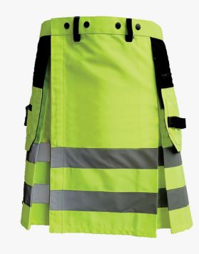 Men's Fluorescent Green Firefighter Kilt- Front Image