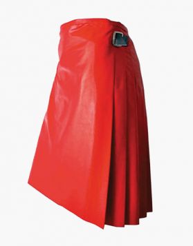 Men's Red Leather Kilt- Side Image