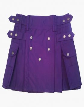 Purple Mini Utility Short Kilt with Large Pockets