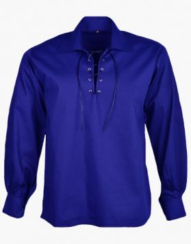 Royal Blue Jacobite Ghillie Shirt-Front Image
