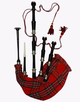 Scottish Royal Stewart Tartan Rosewood Bagpipe