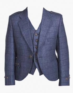 Stylish Tweed Argyll kilt Jacket With Vest