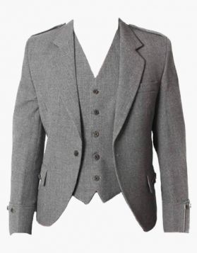 grey argyle kilt jacket with vest