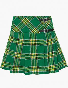 Women’s Irish Green Tartan Short Kilt- Front Image