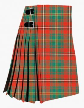 Ancient Hay Tartan Kilt with Leather Buckle Straps