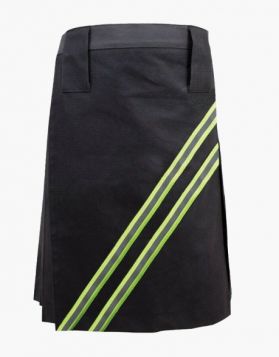 Black Firefighter Hight Visible Reflected Kilt- Front Image