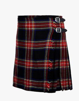 Women's Black Stewart Tartan Kilt