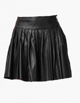 Female leather Skirt with Zip Closure