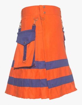 Orange and Blue Utility Kilt
