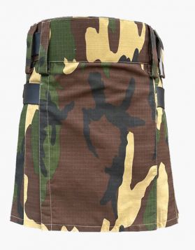 Lautreamont Women Woodland Camo Short Kilt- Front Image