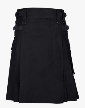 MEN'S LAUTREAMONT GAULTIER BLACK UTILITY KILT
 