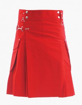 Men's Red Utility Kilt 