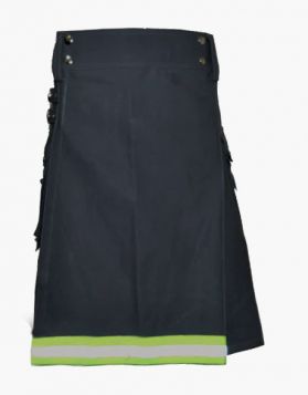 Mens Black Firefighter Utility Kilt