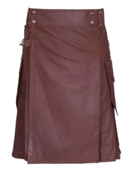  Luxurious Brown Leather Kilt