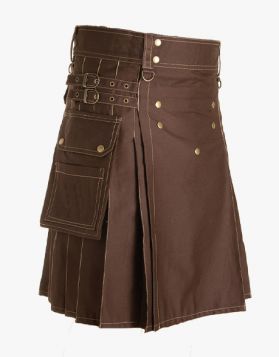 Men's Modern Brown Utility Kilt